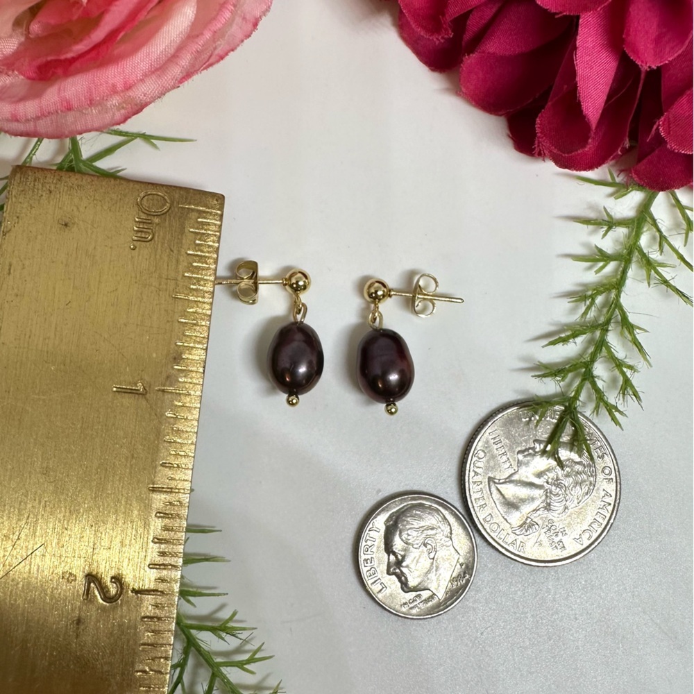 NEW⚜️Tahitian Freshwater Pearl Earrings - Picture 3 of 3